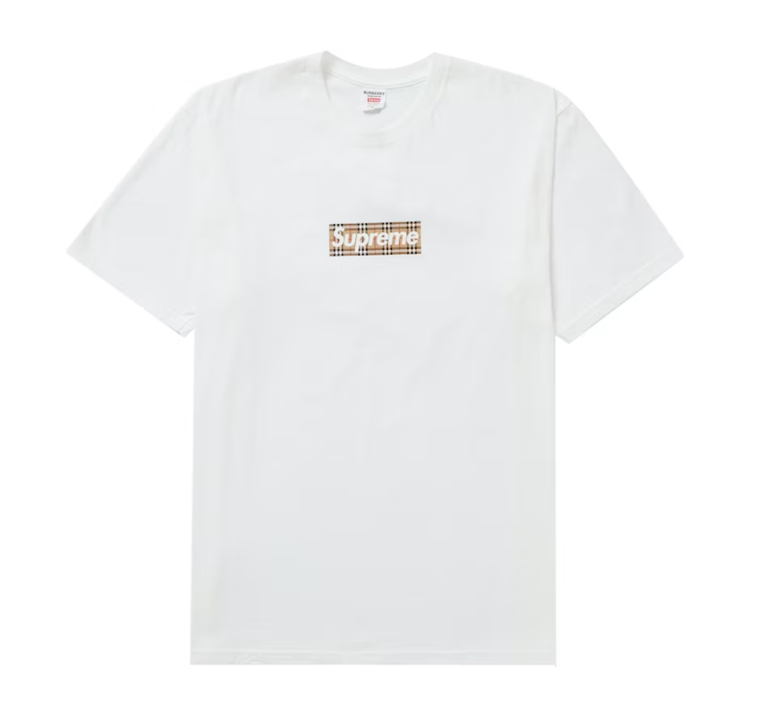 Supreme Burberry Box Logo Tee White