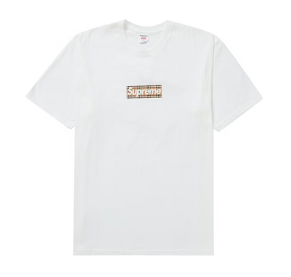 Supreme Burberry Box Logo Tee White