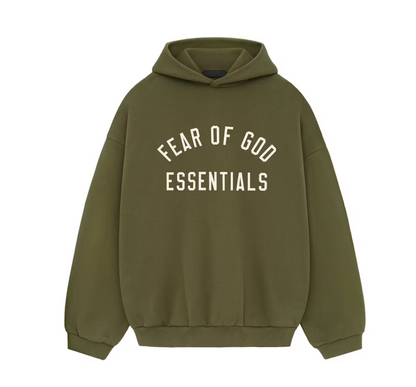 Fear of God Essentials Fleece Hoodie Military