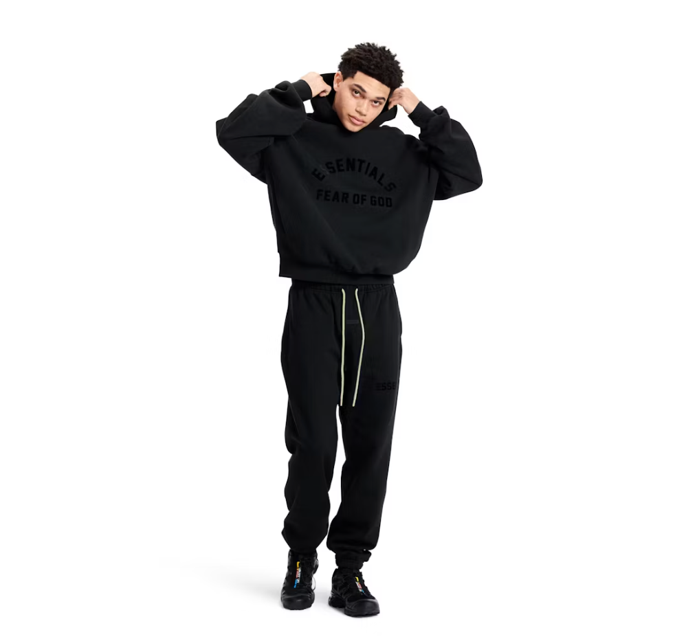 Fear of God Essentials Arch Logo Hoodie Jet Black