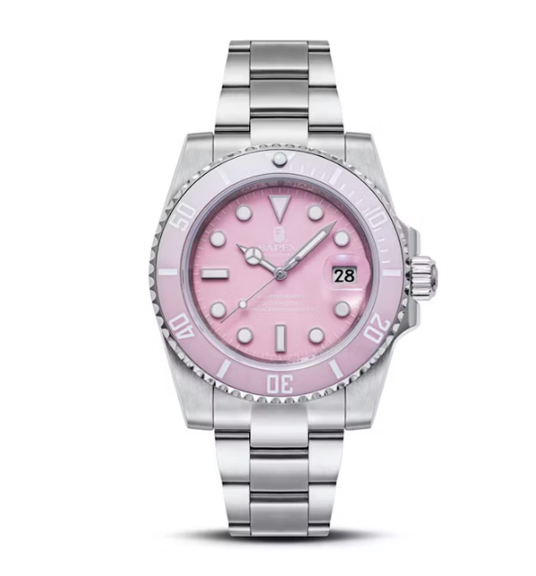 BAPE A Bathing Ape Type 1 Bapex Watch (2022) Pink Silver