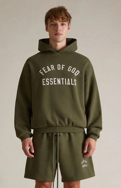 Fear of God Essentials Fleece Hoodie Military